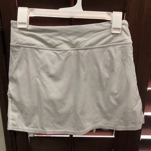 White lululemon tennis skirt with shorts